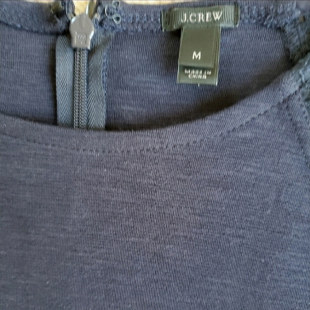 J. Crew Blue Blouse, with eyelet sleeves… - Picture 4 of 4